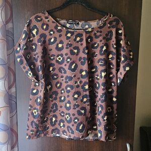 SHEIN Brown Leopard Print Blouse